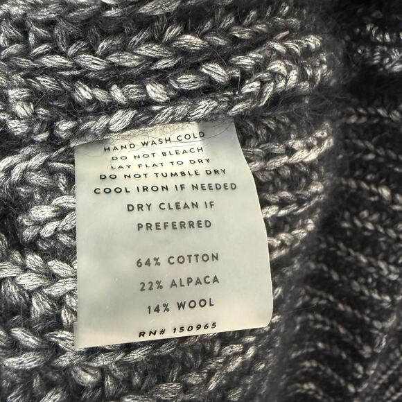 AYR Sweater Fuzzy TV Alpaca Wool Blend Crew Neck Pullover Chunky Knit M Black - Picture 6 of 6